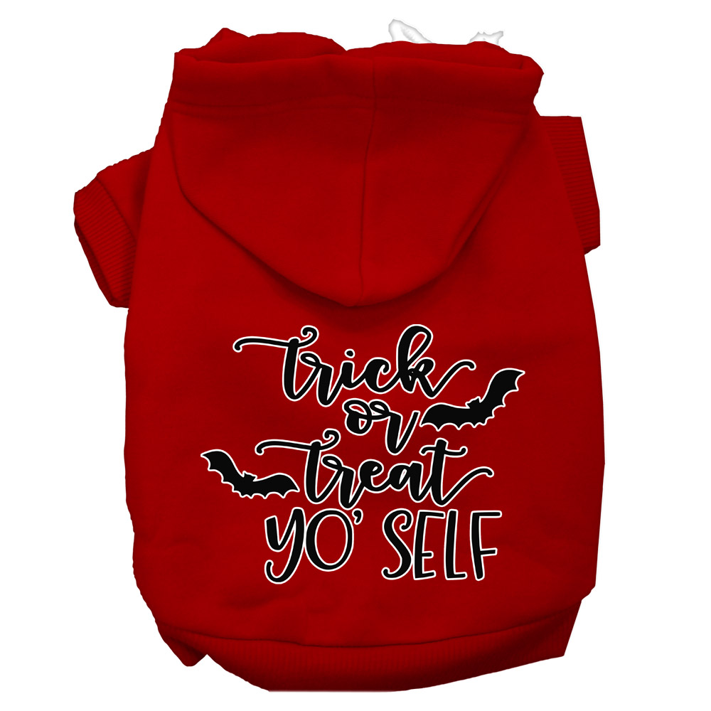 Trick or Treat Yo' Self Screen Print Dog Hoodie Red XXL
